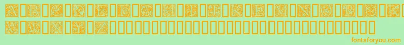 Шрифт GoudyInitialen – оранжевые шрифты на зелёном фоне