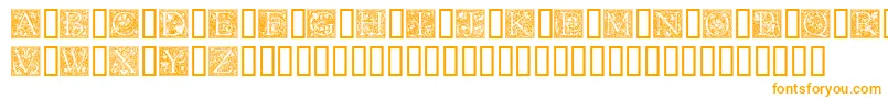 Шрифт GoudyInitialen – оранжевые шрифты на белом фоне