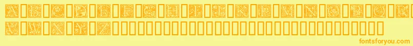 Шрифт GoudyInitialen – оранжевые шрифты на жёлтом фоне