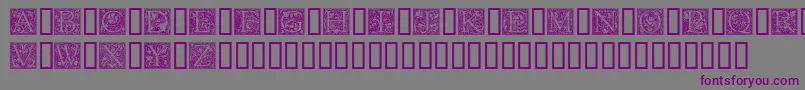 GoudyInitialen-fontti – violetit fontit harmaalla taustalla