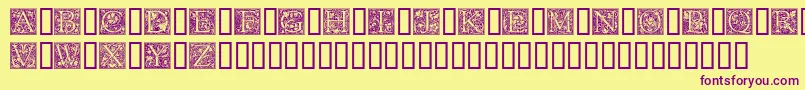 GoudyInitialen Font – Purple Fonts on Yellow Background