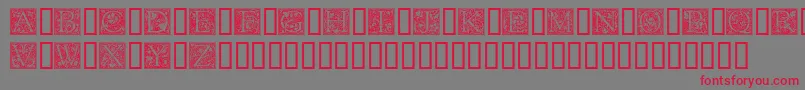 GoudyInitialen Font – Red Fonts on Gray Background