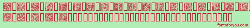 GoudyInitialen Font – Red Fonts on Green Background