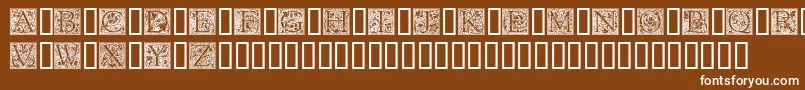 フォントGoudyInitialen – 茶色の背景に白い文字