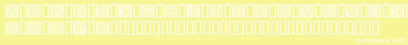 フォントGoudyInitialen – 黄色い背景に白い文字