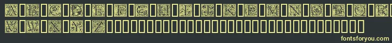 GoudyInitialen-Schriftart – Gelbe Schriften auf schwarzem Hintergrund