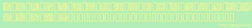 GoudyInitialen Font – Yellow Fonts on Green Background