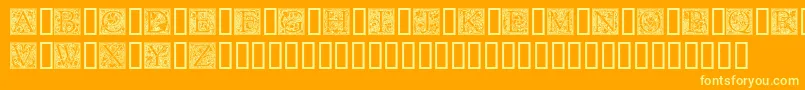 Шрифт GoudyInitialen – жёлтые шрифты на оранжевом фоне