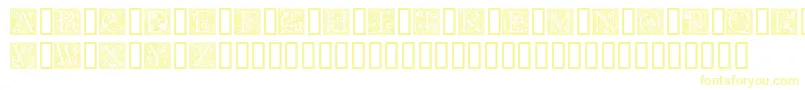 GoudyInitialen-Schriftart – Gelbe Schriften auf weißem Hintergrund