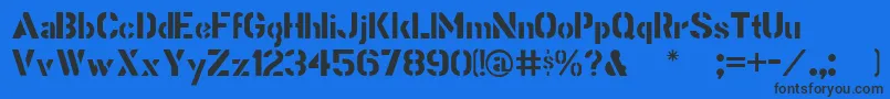 Stencilgothic Font – Black Fonts on Blue Background