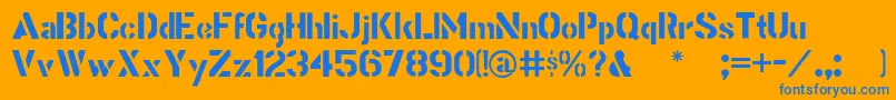 Stencilgothic Font – Blue Fonts on Orange Background