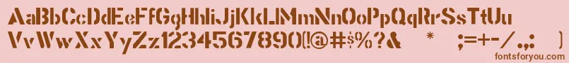Stencilgothic Font – Brown Fonts on Pink Background