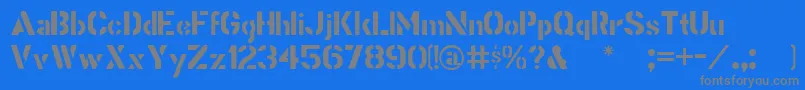 Stencilgothic Font – Gray Fonts on Blue Background