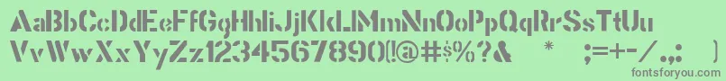 Stencilgothic Font – Gray Fonts on Green Background