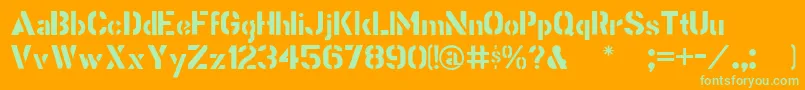 Stencilgothic Font – Green Fonts on Orange Background