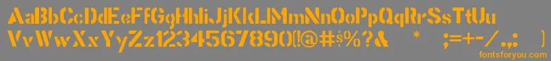 Stencilgothic Font – Orange Fonts on Gray Background