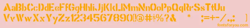 Stencilgothic Font – Orange Fonts on Pink Background