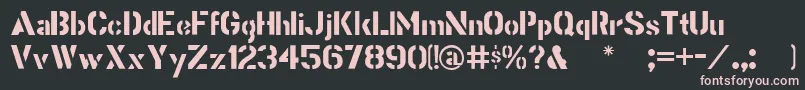 Stencilgothic Font – Pink Fonts on Black Background