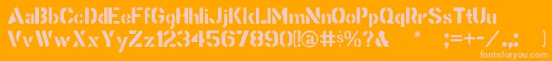 Stencilgothic Font – Pink Fonts on Orange Background