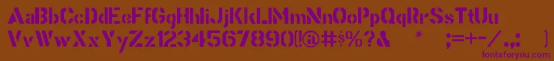Stencilgothic Font – Purple Fonts on Brown Background