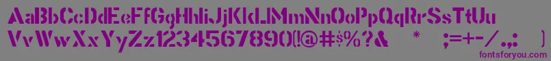 Stencilgothic Font – Purple Fonts on Gray Background
