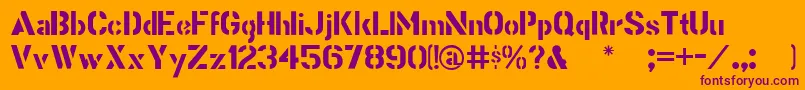 Stencilgothic Font – Purple Fonts on Orange Background