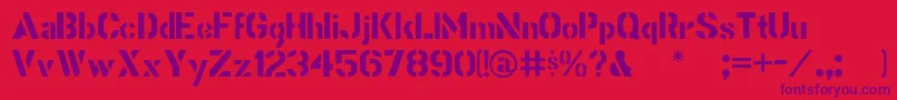 Stencilgothic Font – Purple Fonts on Red Background