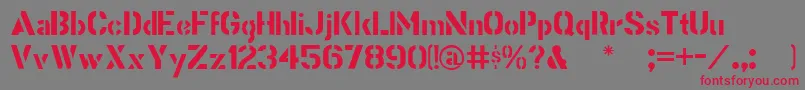 Stencilgothic Font – Red Fonts on Gray Background