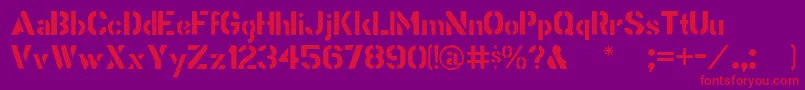 Stencilgothic Font – Red Fonts on Purple Background