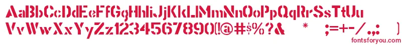 Stencilgothic Font – Red Fonts on White Background