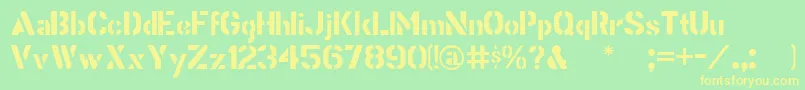 Stencilgothic Font – Yellow Fonts on Green Background