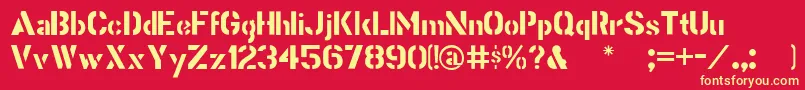Stencilgothic Font – Yellow Fonts on Red Background