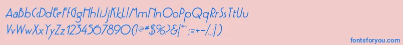 GatsbyflfBolditalic-Schriftart – Blaue Schriften auf rosa Hintergrund
