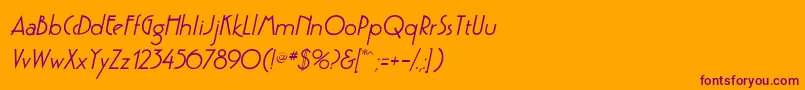 GatsbyflfBolditalic Font – Purple Fonts on Orange Background