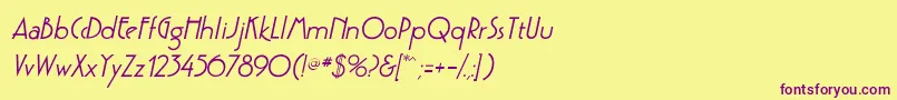GatsbyflfBolditalic Font – Purple Fonts on Yellow Background