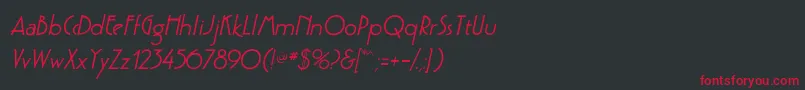 GatsbyflfBolditalic Font – Red Fonts on Black Background