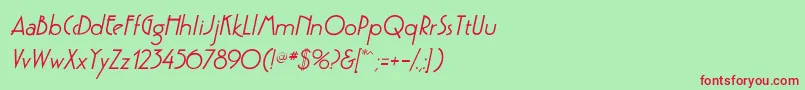 GatsbyflfBolditalic Font – Red Fonts on Green Background