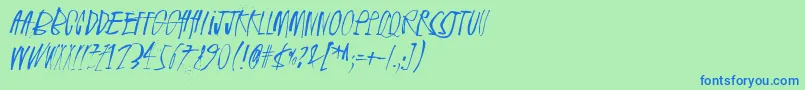 Rhinoceros2 Font – Blue Fonts on Green Background