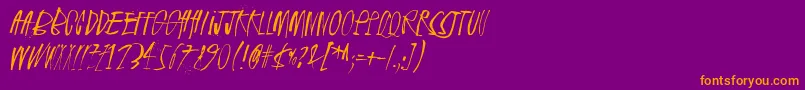 フォントRhinoceros2 – 紫色の背景にオレンジのフォント