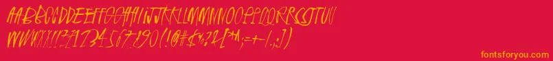 Rhinoceros2 Font – Orange Fonts on Red Background