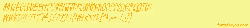 Rhinoceros2 Font – Orange Fonts on Yellow Background