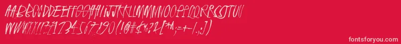 Fonte Rhinoceros2 – fontes rosa em um fundo vermelho