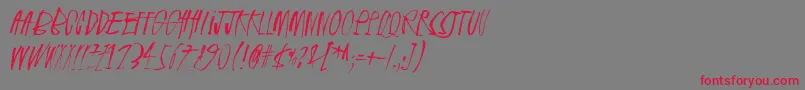 フォントRhinoceros2 – 赤い文字の灰色の背景