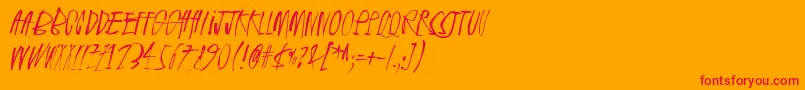 Rhinoceros2 Font – Red Fonts on Orange Background