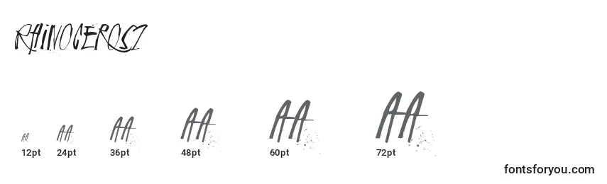Размеры шрифта Rhinoceros2