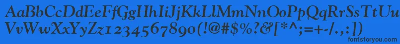 GoudyBoldItalicOldStyleFigures Font – Black Fonts on Blue Background