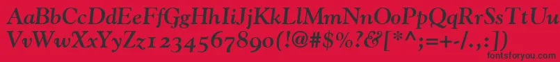 GoudyBoldItalicOldStyleFigures Font – Black Fonts on Red Background