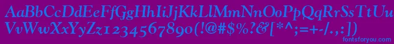 GoudyBoldItalicOldStyleFigures Font – Blue Fonts on Purple Background