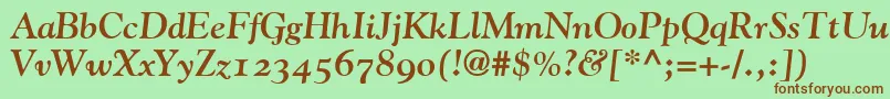 GoudyBoldItalicOldStyleFigures Font – Brown Fonts on Green Background