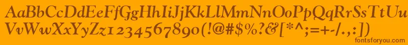 GoudyBoldItalicOldStyleFigures Font – Brown Fonts on Orange Background